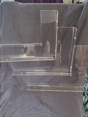 Set Of 3 Clear Acrylic L-Shaped Display Risers
